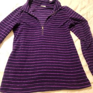 Columbia Womens 1/4 Zip Pullover Fleece Pullover Medium Purple Long Sleeve